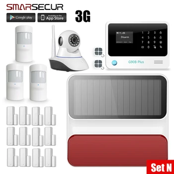 Smarsecur G90B Plus WiFi GPRS Wireless Home GSM Security Alarm System Kit APP Control IP Camera Alarm Systems Security Home golden security g90b plus 3g gsm wifi ios android app control home security alarm system fire alarm kit 720p wifi ip camera
