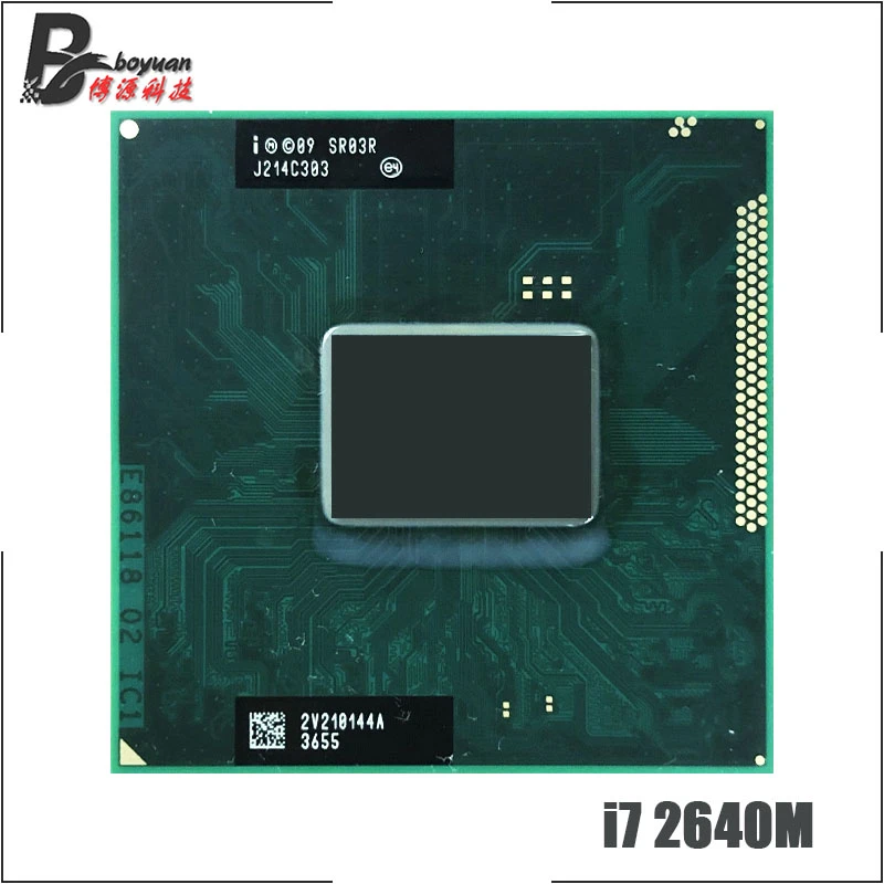 laptop processor Intel Core i7-2640M i7 2640M SR03R 2.8 GHz Dual-Core Quad-Thread CPU Processor 4M 35W Socket G2 / rPGA988B cpu processor