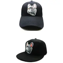 LDSLYJR бейсбольная Кепка с вышивкой бульдога из хлопка хип-хоп бейсболка с возможностью регулировки размера шапки для детей и взрослых Размер 73