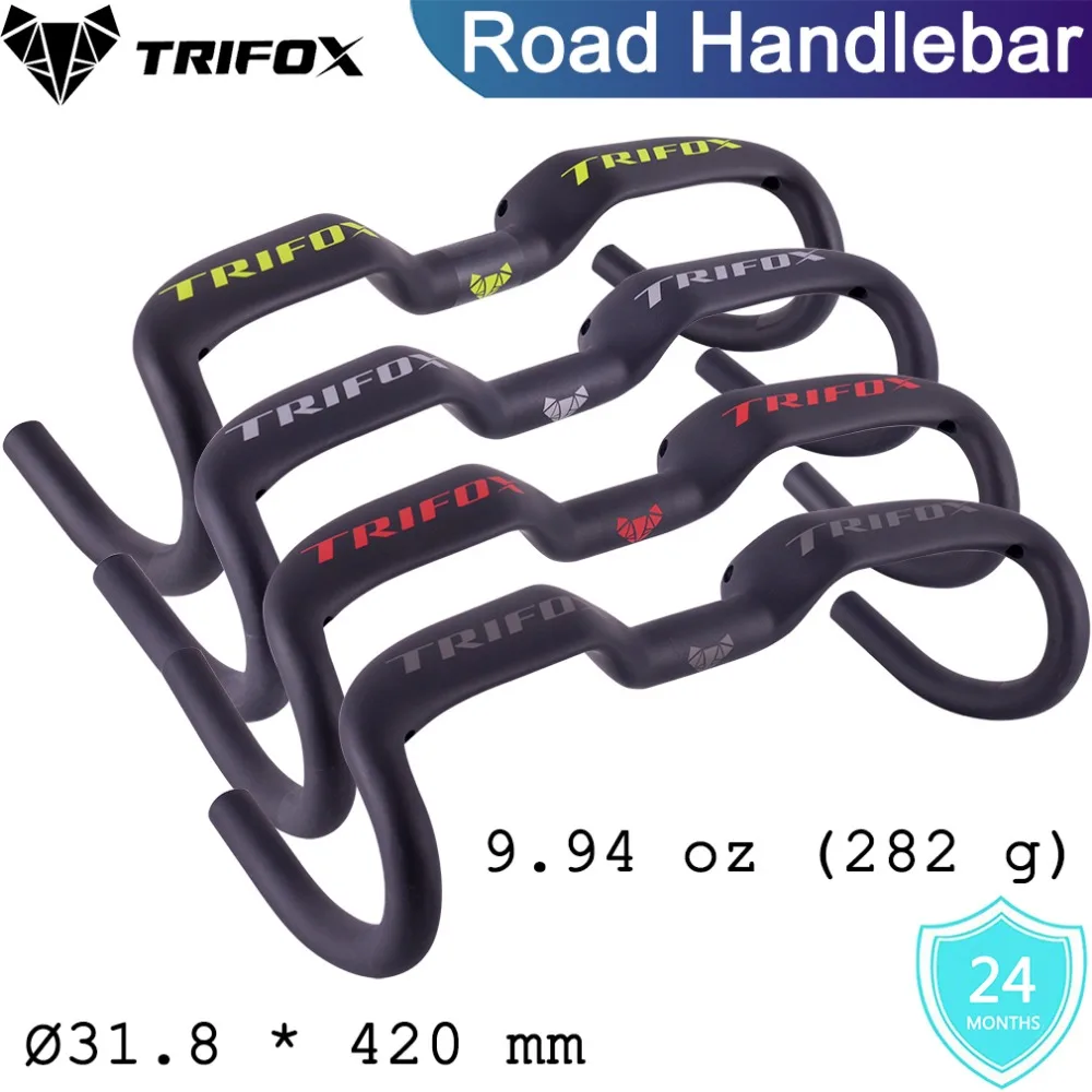 Велосипедный руль trifox зеленый/красный, матовый полностью углеродистая рукоятка для дорожного велосипеда, Сверхлегкий Руль из углеродного волокна для дорожного велосипеда