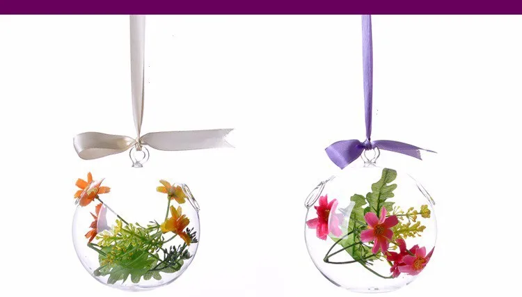 O.RoseLif подвесная гидропонная ваза контейнер Свадебный декор прозрачное стекло круглый с 2 отверстиями цветок растение стенд Аквариум Террариум