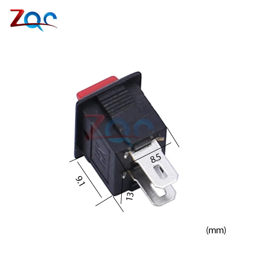 Кнопочный переключатель 10x15 мм SPST 2Pin 3A 250V KCD11 10 шт. кнопочный * 15 черный красный и