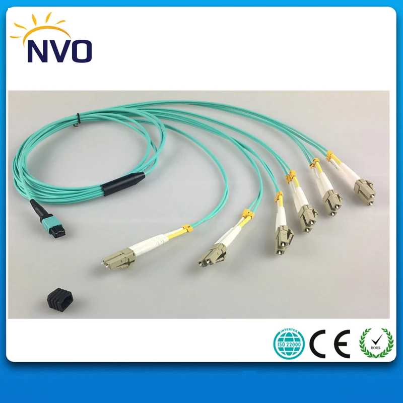 

10 Meter MPO(Female)-LC/UPC OM4,12cores,3.0mm Mini Fiber Cable,LSZH Jacket,2.0mm Fan-out LC/UPC Cable for QSFP+SR module