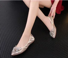 new single shoes pointed cone diamond four seasons pregnant women’s BIG shoes women’s shoes is comfortable dancing 34-43#