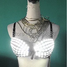 Светящаяся неоновая бра нижнее белье светодиодный костюм вечернее платье танцевальный костюм для танца живота нарядное платье для клуба