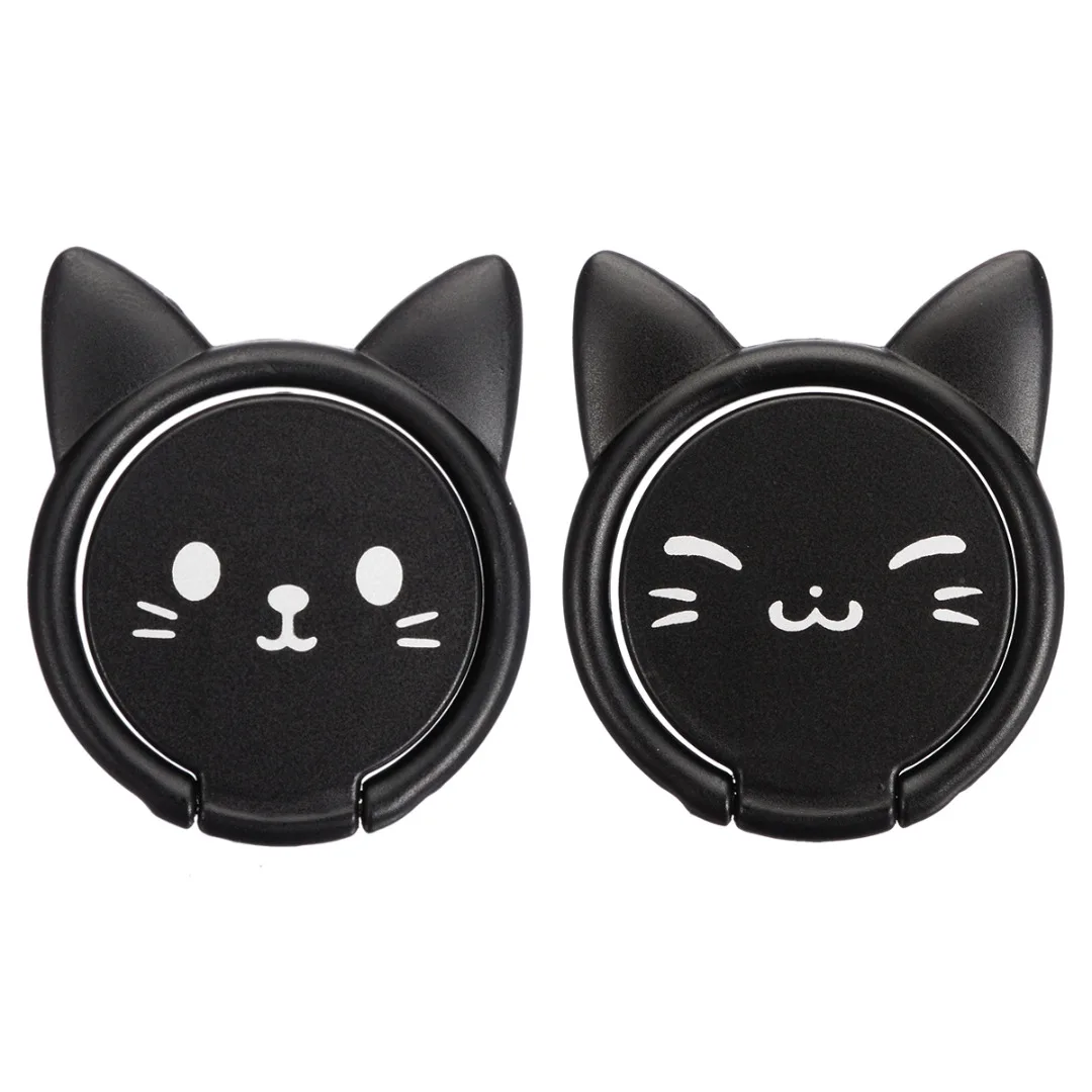 360 Degree Rotating Cute Cartoon Cat Finger Grip Ring Stand Holder for Mobile Cell Phone Finger Ring Smartphone Stand Holder