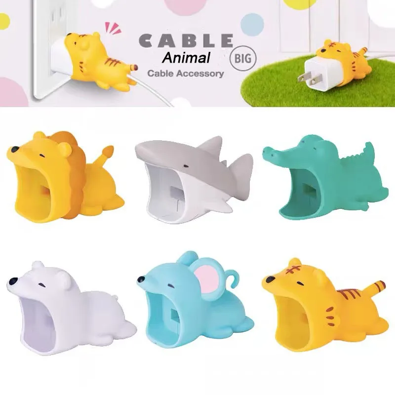 

Cable Accessory Decorate Cable Winder Big Animal Bite USB Charger Plug Cable Protector For iphone 8 7 6 5 USB cable protection