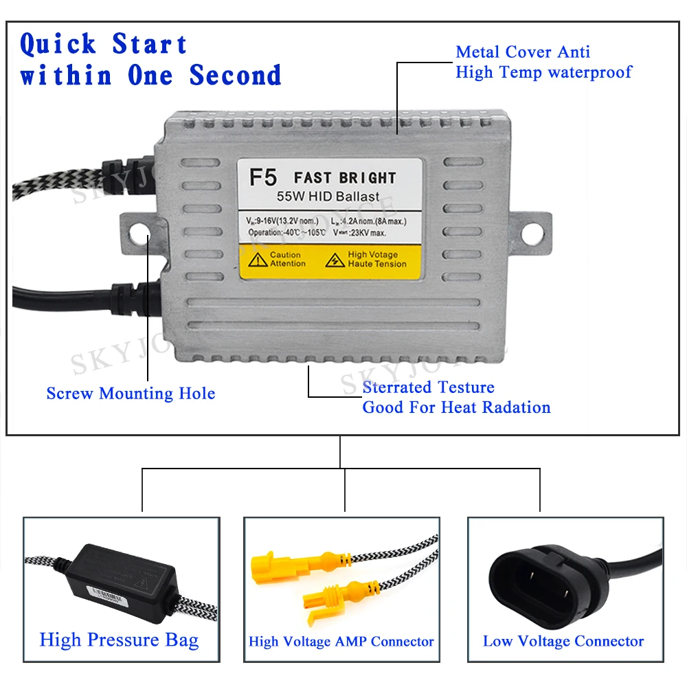SKYJOYCE AC 55 Вт F5 ксенон быстрого розжига xenon HID балласт Быстрый старт HID тонкий цифровой балласт 12 V 55 W для ксеноновые фары для автомобиля лампы комплект