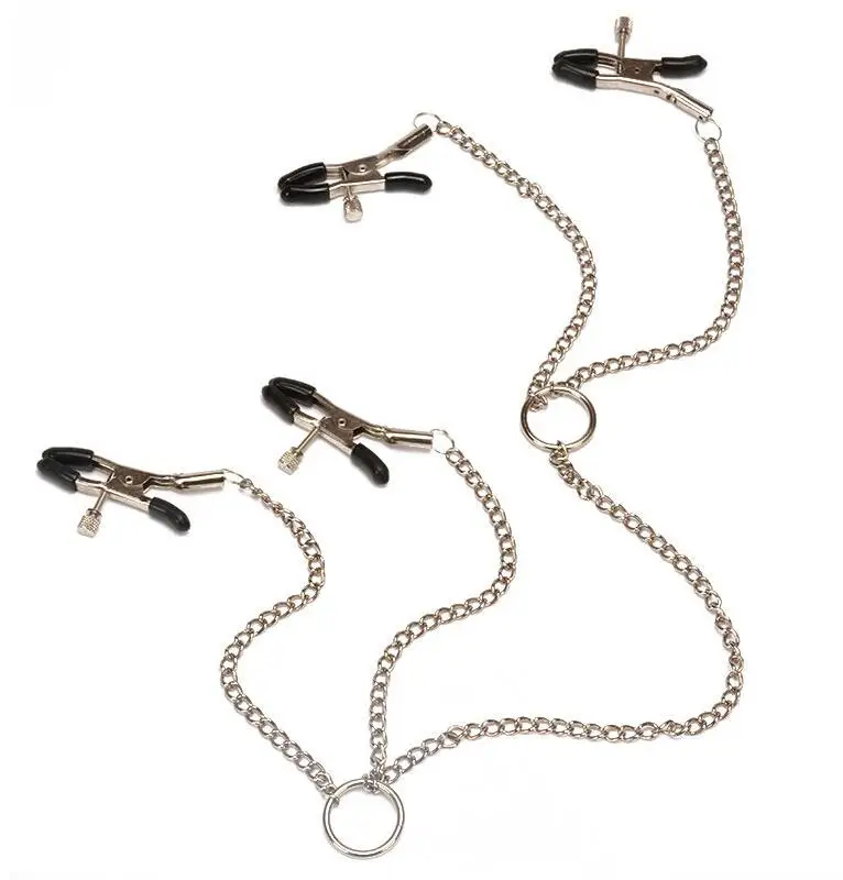 woman sexy nipple clamps bdsm fetish erotic toys sex games toy tools couples Stimulator Chain Clips collars Adult products sale