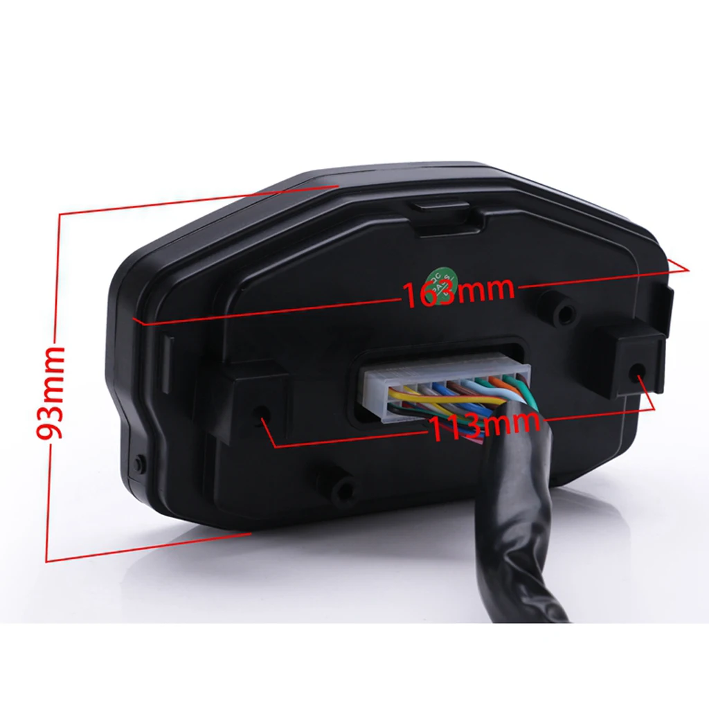 Digital LCD Display Thermometer Temperature Gauge Speedometer Tachometer Universal  for Motorbike