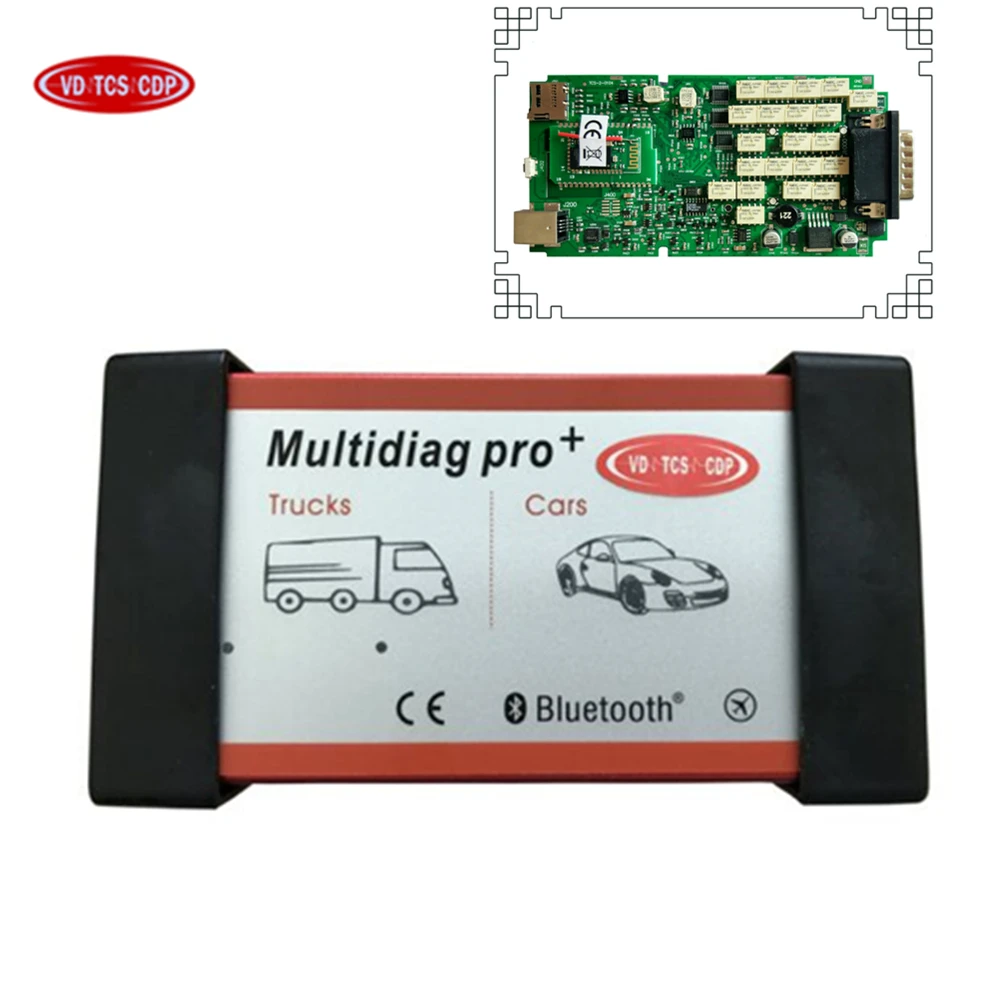 SALE! A+ Quality Single Green ne-c PCB Multidiag Pro+ with Bluetooth VD TCS CDP Plus obd2 scanner do more cars and trucks obd2