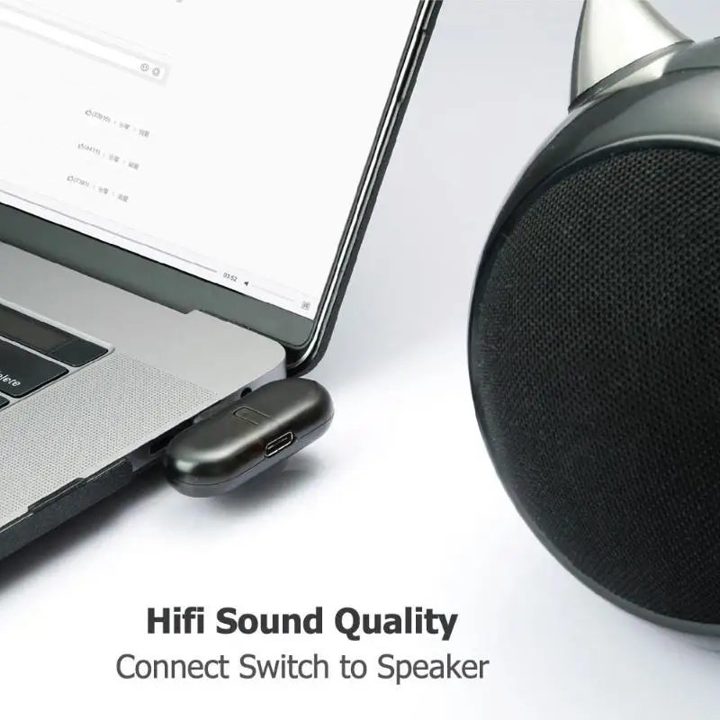 Mini Wireless Headphone Audio Transceiver with Type C USB A Transmitter Adapter Frequency Response Range 2 402 2 480GHZ