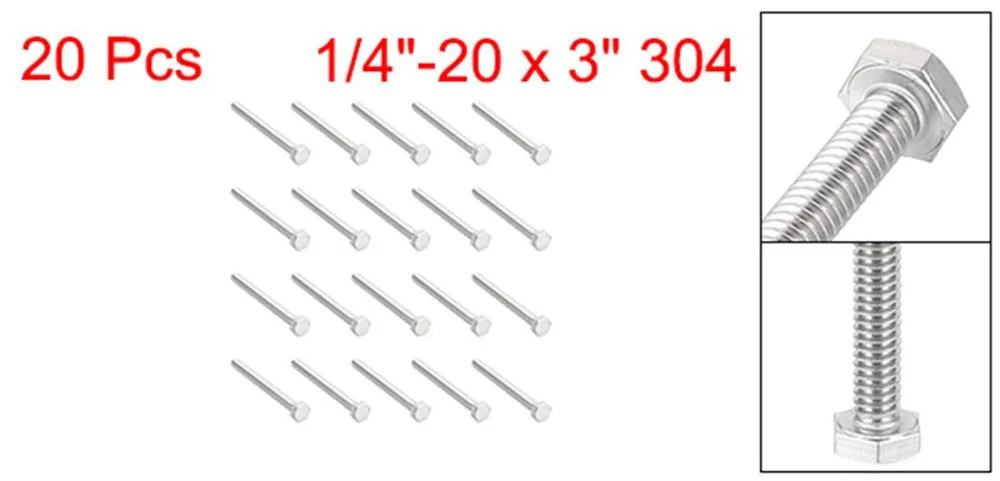 Uxcell 20Pcs Bolts 1/4\ Uxcell 20Pcs Bolts 1/4\
