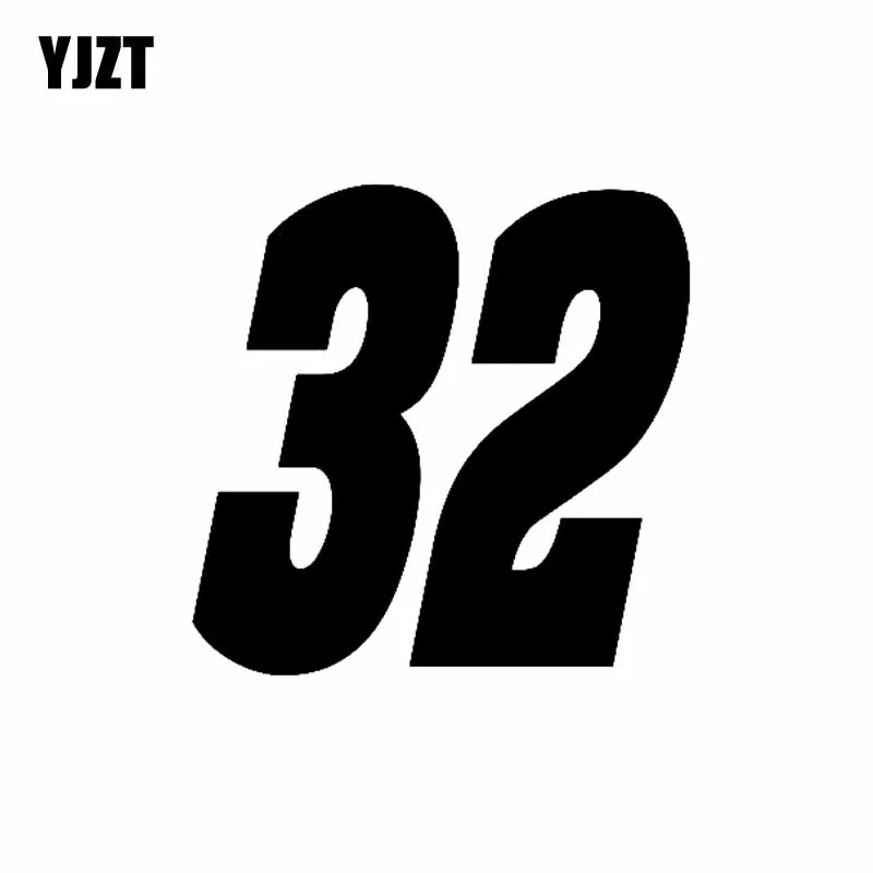 YJZT 15 6 см * 5 Модный гоночный номер 32 наклейка для автомобиля черный/серебристый
