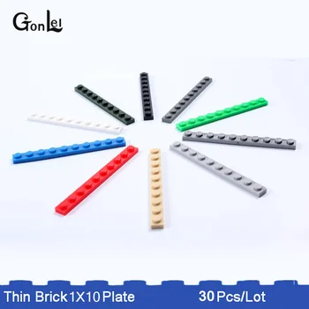 

30Pcs/Lot MOC Brick Parts Plate 1x10 Baseplates Building Block Accessory DIY Creative Toys Compatible with MOC Bricklink