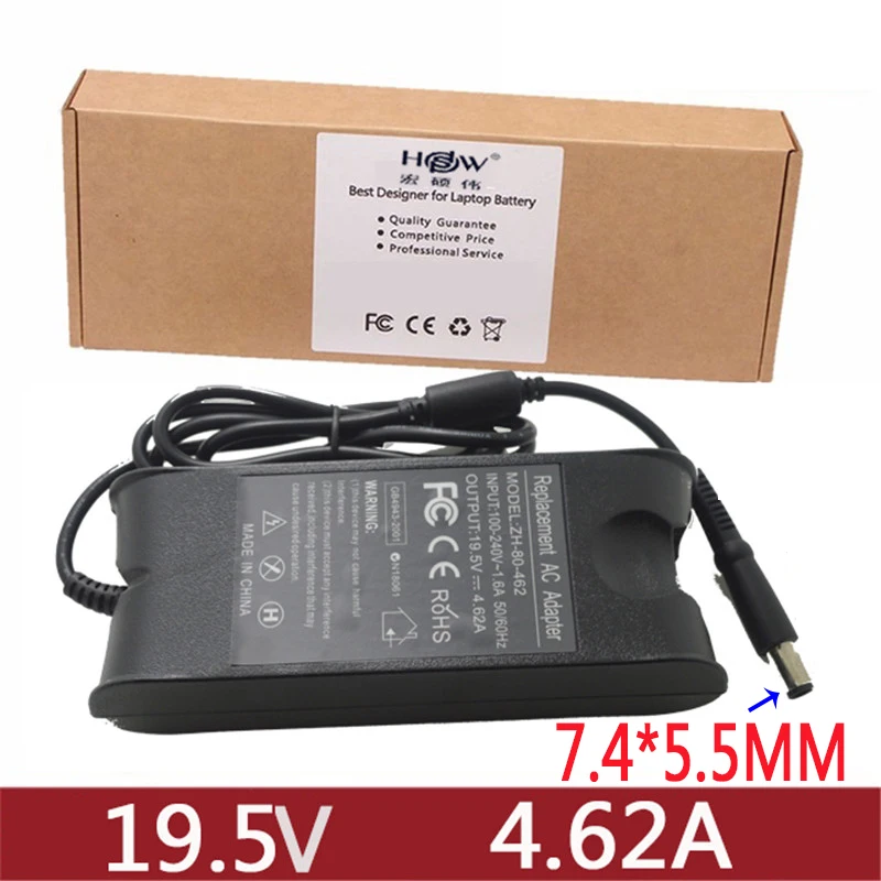 

19.5V 4.62A 90W Laptop Ac Adapter Charger for Dell Inspiron N5030 N5110 N7010 N5010D 1440 PP25L PP41L PP42L E1501 1720 1470 1464