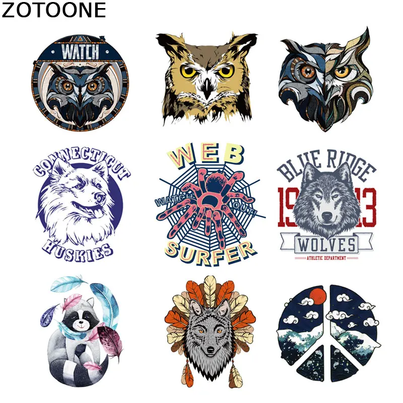 

ZOTOONE Iron on Transfers for Clothing Letters Spider Tiger Patches for Clothing Iron on Patches Diy Appliques A-level Washing E