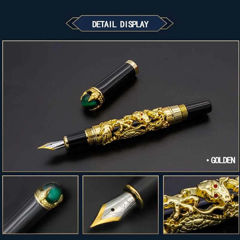 Jinhao Дракон авторучка высокое качество Pluma Stylo Plume Caneta Tinteiro Pluma FuenteTitanium Dolma Kalem советы Коллекция подарков