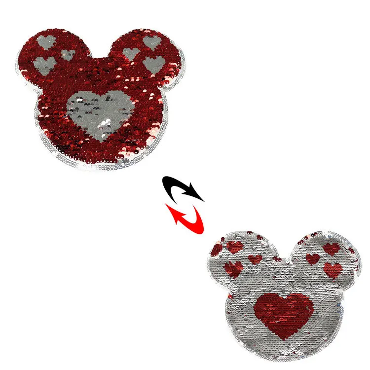 

Animal Flip patches Reversible Change color Sequins Sew On Patch for clothes DIY Patch Applique Bag Clothing Coat Sweater Crafts