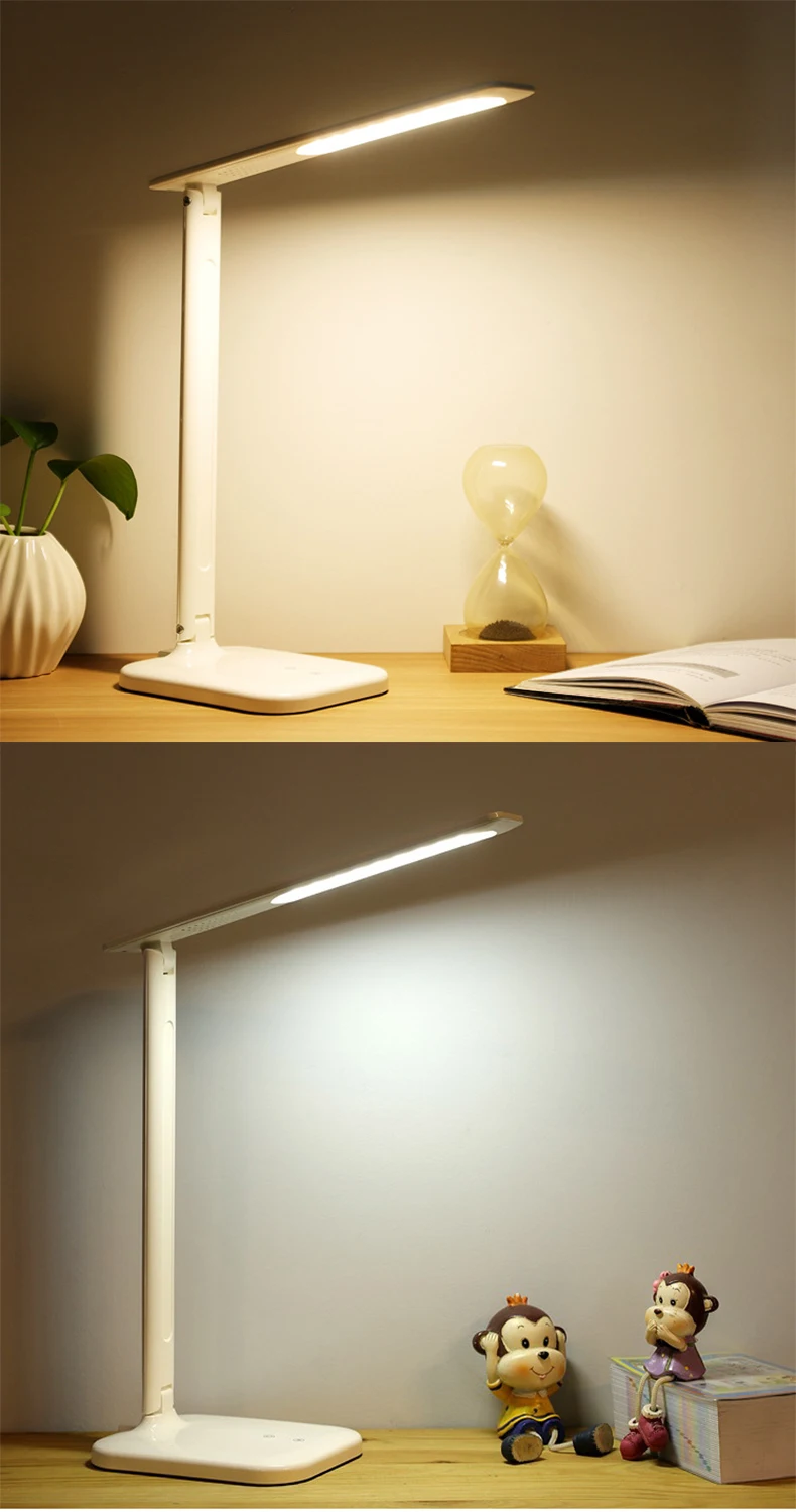 Светодио дный настольная лампа складная затемнения настольная лампа Защита глаз USB исследование лампы Touch Сенсор чтение книги свет для