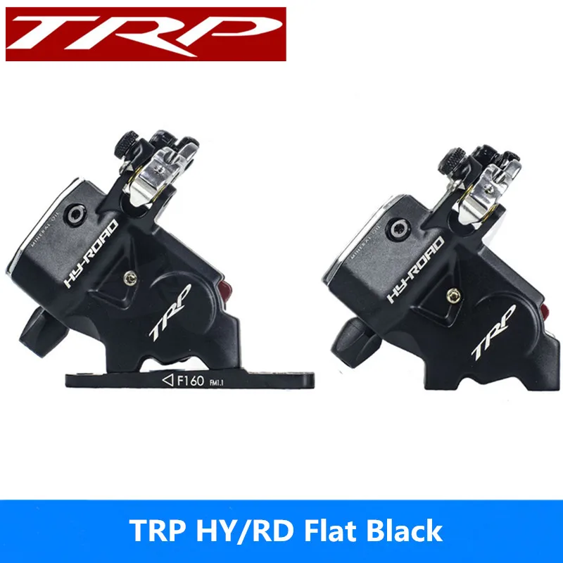 

TRP HY/RD Flat Mount Cable Actuated Hydraulic Disc Brake Front 160mm Rear 140mm, w/ or w/o Rotor Road CX Bike caliper Black new