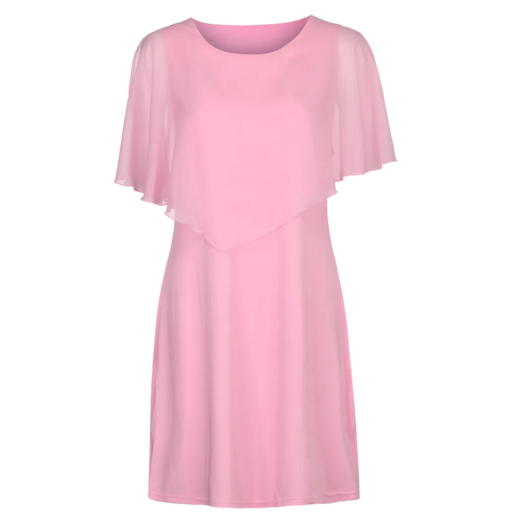 2019 Summer New Fashion Solid Color Large Size Round Neck Covered Bag Hip Sleeveless Dress Casual Plus Size|Платья| |
