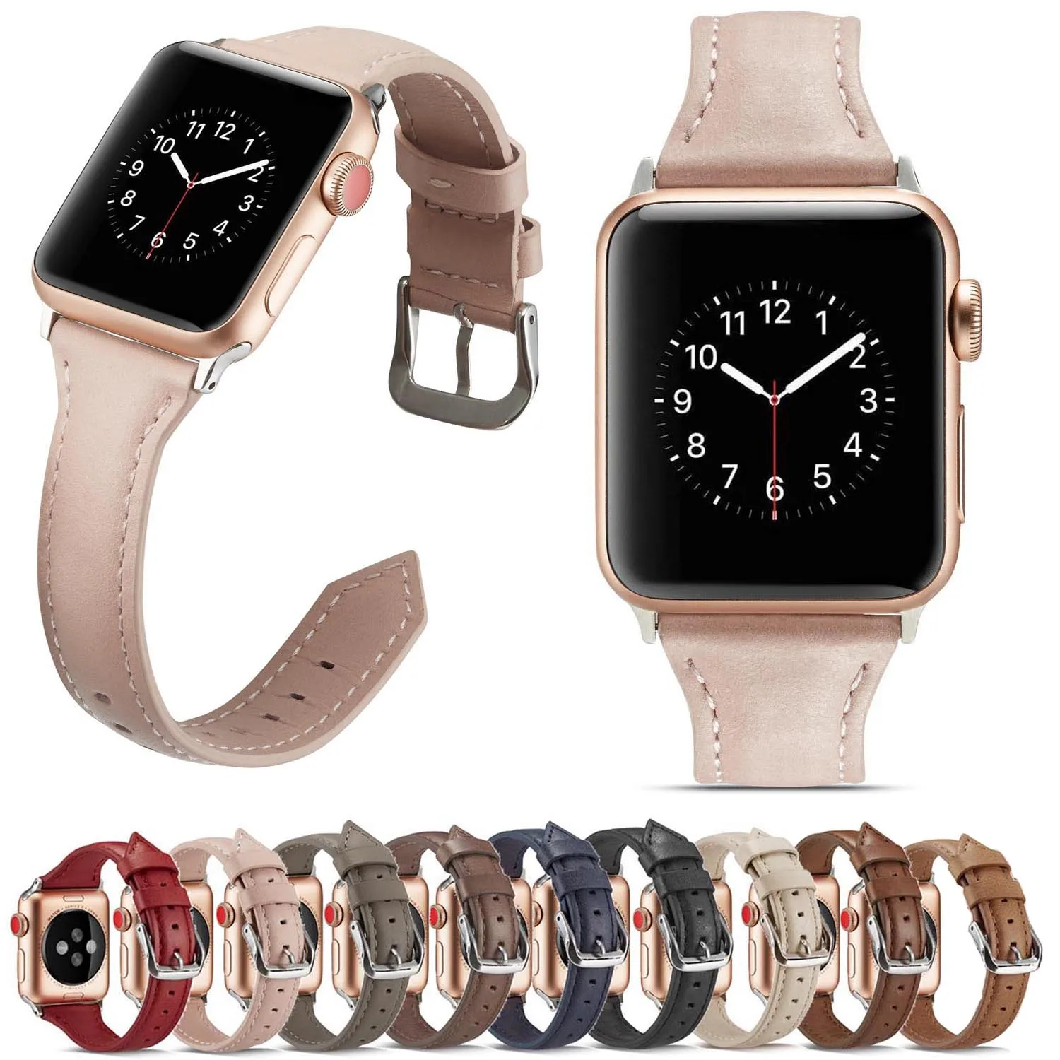 Новый ремешок iWatch из мягкой натуральной кожи сменный Браслет с металлической