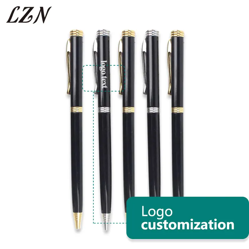 

LZN Special Stripe Rod Rotating Commercial Metal Ballpoint Pen Writing Stationery Free Engraved Name/Logo/Text as Wedding Gifts