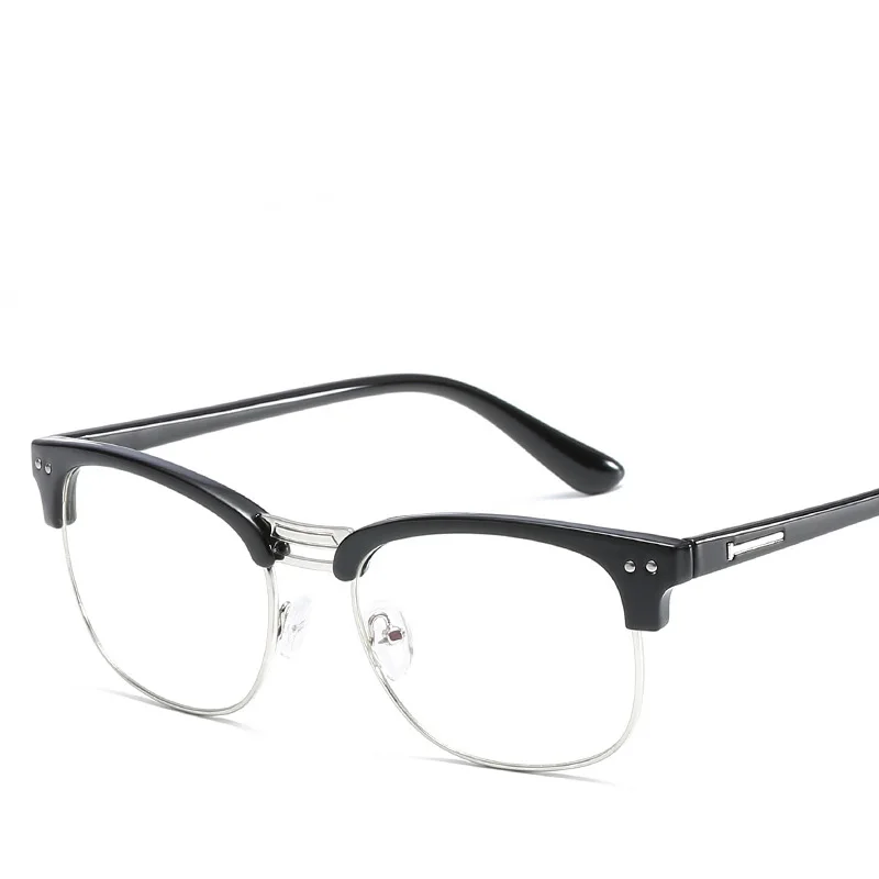 Seemfly ретро с прозрачными линзами очки полуоправы бренд Женщины сопротивление Blue-ray оптические очки для близорукости прозрачные очки в оправе - Цвет оправы: 1