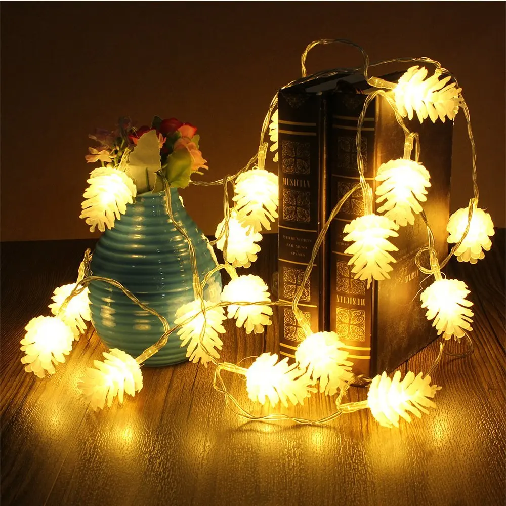 Светодиодный Рождественская елка шишка огни строки 4 м 20 светодиодный s Батарея светодиодный S Свет Строка сказочных огней для отдыха и