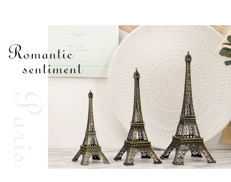 VILEAD 6 Size Zinc Alloy Paris Tower Model Figurines European Building Crafts Gift Office Home Decoration Hogar Ornaments