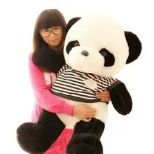 Милая средняя игрушка панда плюшевая панда с полосой одежда подарок на день рождения около 75 см