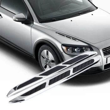 

1 Pair Universal 3D Car Styling Sticker Cool ABS Chrome Car Bumper Outlet Side Vent Badge Stickers Car Accessories High Quality