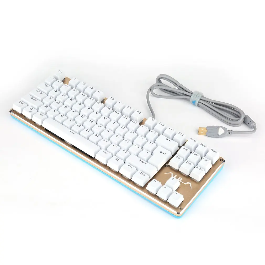 

Professional AULA Mechanical Gaming Keyboard Wired USB Keyboard 87 Keys LED Backlight for Tablet Desktop PC Green Axis