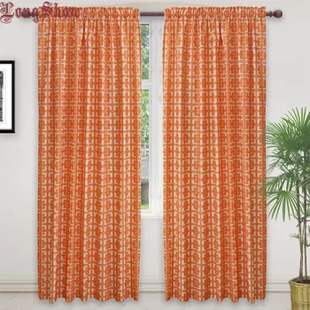 

Modern Orange Geometric Stripes Design Super Smooth Thick Plushed Curtains for Living Room Bedroom Curtain 50x84 Inches