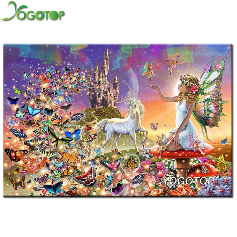 

YOGOTOP DIY Diamond Painting Cross Stitch butterfly angel 5D Full Mosaic Diamond Embroidery Handmade Needlework ZB851
