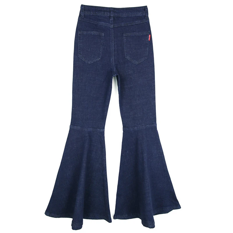 Skinny Alta Jeans Oscuro Marca Nueva Para Flared 2018 Azul Calidad Retro Delgado Lavadas Flare Mujeres Botton Mujer Bell Las r0nBFrf