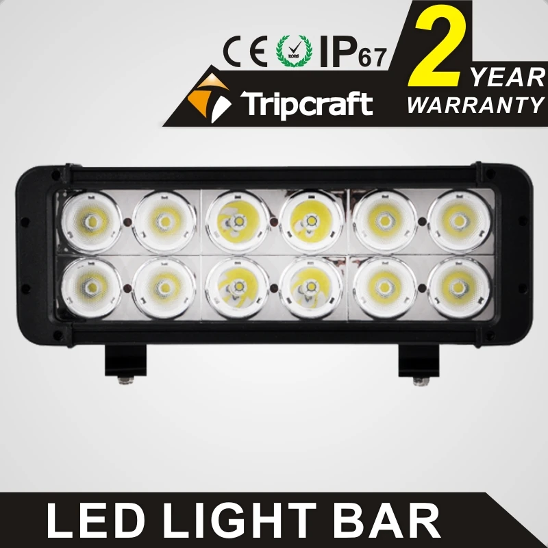 Tripcraft FREE SHIPPING! OFFROAD RAMP LAMP, 10.9 Inch 120w 2 Row LED LIGHT BAR with High Low Beam Function 9V 70V HEAD LIGHT
