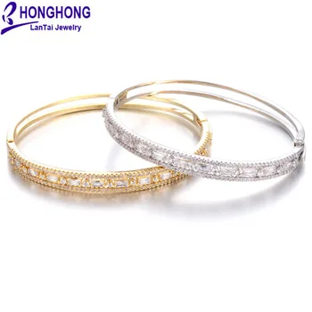 

HONGHONG 2018 High Quality bangles For women Zirconia bangle Noble elegant style Bride Bracelets Fashion jewelry