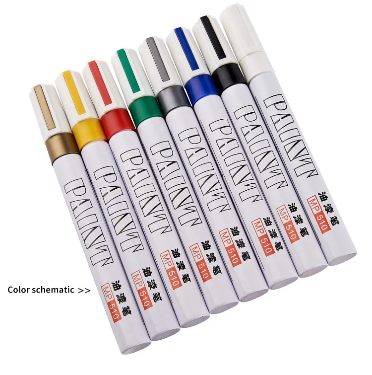 Colorido à Prova Pneu do Piso do Pneu do Carro de Metal Água Pintura Caneta Marcadora 12 Pcs cd Marcador Permanente Grafite Oleosa Mp-510 d' 4 Cheap Marcadores