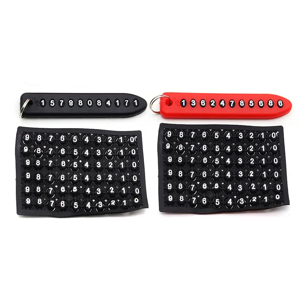 

Anti-Lost Phone Number Plate Key Tag For Card Phone Pendant Keychain Keyring Car Auto Vehicle Interior Portable Keychain Keyring