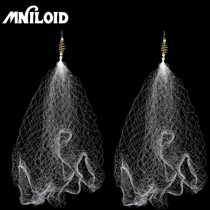 

MNILOID 2pcs Copper Spring Shoal Fishing Net with Night Luminous Beads Ball Bearing Solid Ring Fishing Connector Fishing Tool