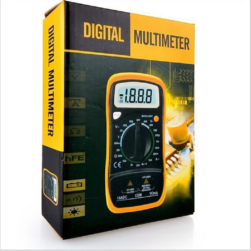 Официальный PEAKMETER MAS830L портативный ручной мультиметр для постоянного или переменного тока Измеритель сопротивления напряжения