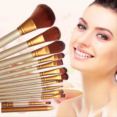 12 pcs Set New Women Professional Cosmetics Make Up Brushes For Powder Foundation Eyeshadow Lip Pincel Maquiagem  Free Shipping