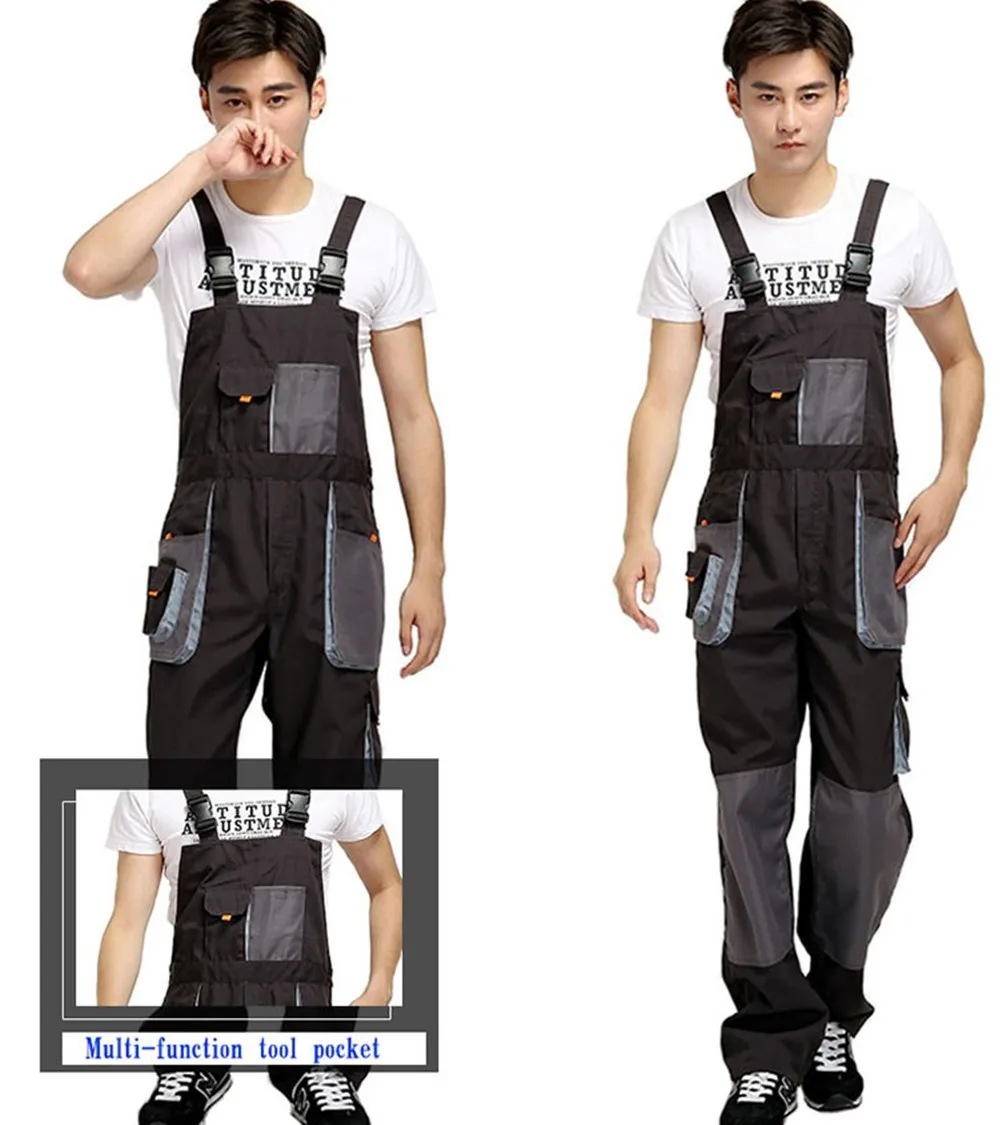 CCGK bib overalls men work coveralls protective repairman strap jumpsuits pants working uniforms plus size sleeveless coverall  wfsdfw