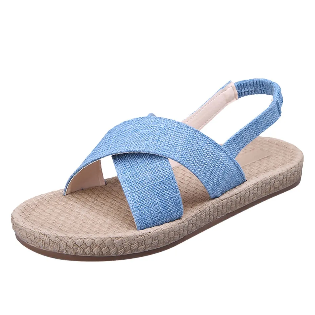 

SAGACE Fashion Ladies Slipper Flat with Shoes Women Bohemian Open Toe Sandals Summer Flat Cross Set Beach walk Slippers Shoes