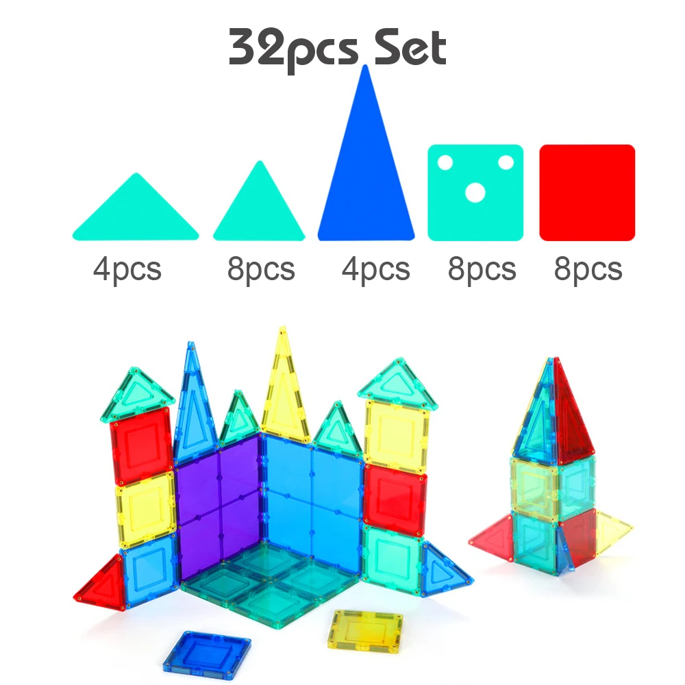 Прозрачный Красочный Магнит блоки Набор магнитные строительные игрушки 3D Строительные блоки Обучающие Детские игрушки для детей Подарки