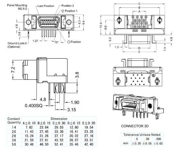 2 шт. MDR сервопривод Разъем SCSI HPCN слот Тип 14/20/26/36/50 pin гнездовой разъем 180 прямоугольный разъем(под углом 90 градусов), сквозных отверстий pcb