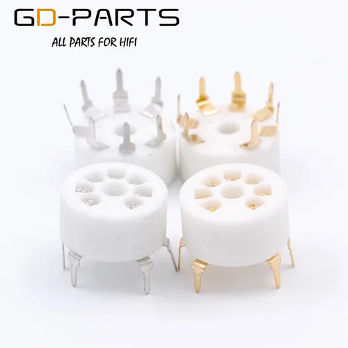 GD-PARTS B7G PCB 마운트 7 핀 세라믹 진공관 소켓, 6AU6 EF95 6C4 6X4 6066 6AQ5 6AV6 50C5 Hifi 빈티지 튜브 AMP DIY용 2