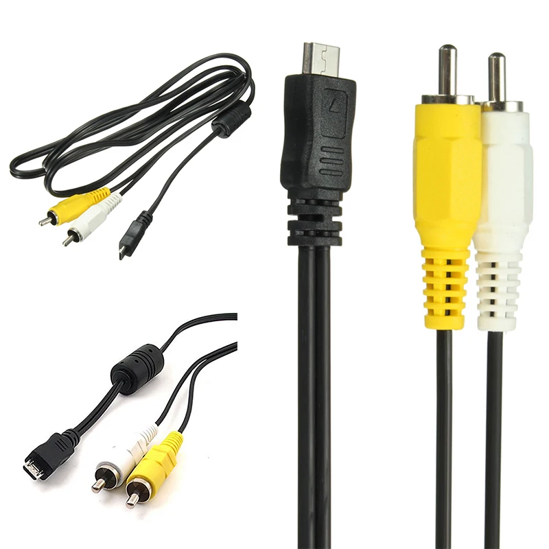 Лидер продаж 150 см Micro USB штекер 2 RCA AV Аудио Видео Кабель-адаптер Шнур конвертер компонент для мобильного телефона - изображение